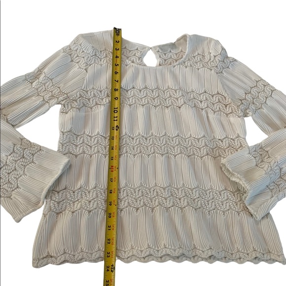 Vestique Long Sleeve Boho White Top Size Medium - Picture 8 of 17